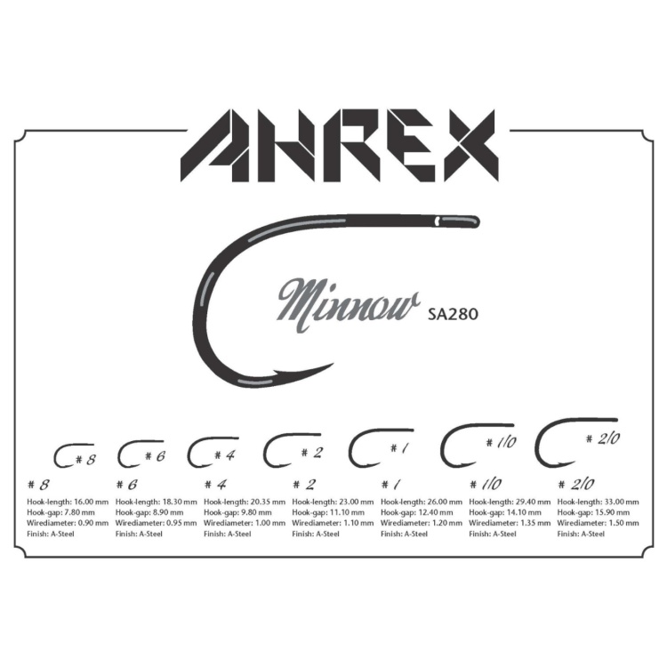 Ahrex Sa280 Sa Minnow #1 Fly Tying Hooks Stainless Steel For Smaller Baitfish Fly Imitations